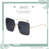 แว่นกันแดด GUCCI : GG1147S 001 SIZE 62 MM. (GOLD-GOLD-GREY)