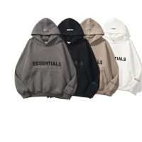 [Hot] Essentials Hoodie ผู้ชาย39; S และผู้หญิง39; S เสื้อกันหนาวสะท้อนแสงจดหมายพิมพ์ขนแกะ Super Dalian Hoodie แฟชั่น Hip Hop Street เหงื่อ