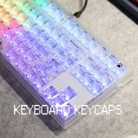 Personalize Crystal PC Keycaps 131Keys Custom Cherry Profile Keycaps for RGB Mechanical Keyboard Fully Transparent Keycap