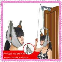 Hanging Neck Traction Kit Adjustable Cervical Traction Belt Breathable Stretch Neck Care Tool Chiropractic Neck Correction Home Medical Equipment อุปกรณ์แรงดึงกระดูกสันหลังส่วนคอ เพื่อโยคะยืดคอปลอดภัย