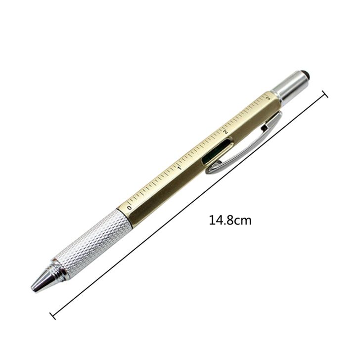 6 in 1 Mini Screwdriver Ruler Spirit Level Tool Ballpoint Pen With A ...