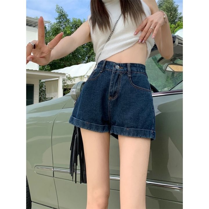 กางเกงขาสั้นเดนิม-กางเกงขาสั้น-สไตล์เกาหลี-สำหรับผู้หญิง-3-สีให้เลือก-v728