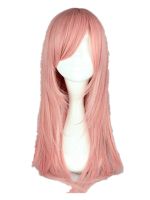 Pink Wig Fei-Show Synthetic Heat Resistant Medium Straight Women Hair Peruca Pelucas Costume Cartoon Role Cos-play Hairpiece