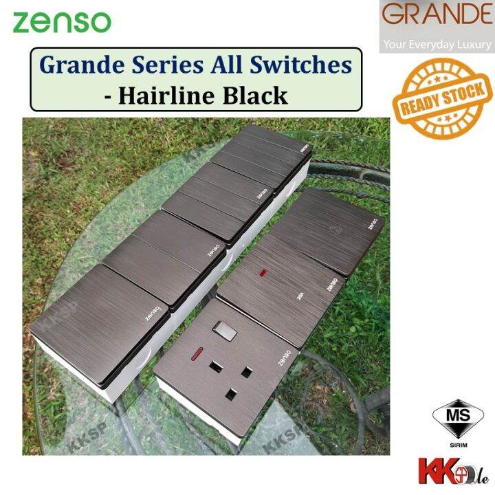 Ready Stock Zenso Grande Hairline Black All Switches 13a Switched