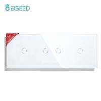 BSEED EU Standard 228mm Glass Panel 4/5Gang Touch Switch Panel Metal Frame Included  Free Combination DIY Parts