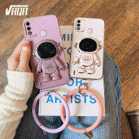 VRQR เคสโทรศัพท์ Itel A48 6D ขอบตรงนักบินอวกาศที่พาคุณสำรวจแท่นยึดอวกาศ + คุณภาพสูงป้องกันการสร้อยข้อมือทรงหยดน้ำนุ่มหรูหราดีไซน์ใหม่