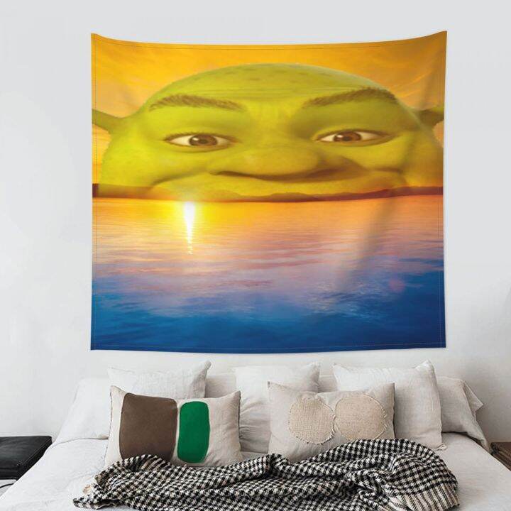 cw-shrek-sunrise-tapestry-wall-hanging-printed-polyester-tapestries-cartoon-bohemian-throw-rug-blanket-room-decor-wall-cloth