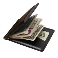 Hot Sale Men 39;s Leather Money Clip Wallet With Coin Pocket Zipper Bag For Man Portable Magnet Hasp Purse Credit Card Cash Holder