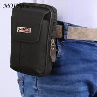 Men Canvas Belt Bag Double-Layer Running Waist Bag Zipper Fitness Belt Pack Waist Packs for Sports Travel Shopping