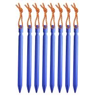 ；。‘【； 10Pcs/Lot 18Cm Aluminum Alloy Yard Canopy Tent Pegs Garden Stakes Ground Nail Heavy Duty With Reflective Cord Hammock Camping