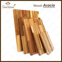 เขียงไม้ Acacia ผลิตจากไม้แท้ธรรมชาติ 100% ใช้สำหรับหั่นอาหาร หรือเสิร์ฟอาหาร ตกแต่งห้องครัว ไม้จริง ลายสวยงาม