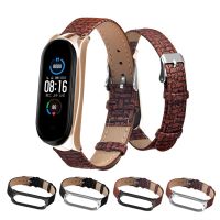 Leather Watch Strap For Xiaomi Mi Band 5 / 5 Nfc Bracelet Wrist Band Straps For Mi Band 5 High Quality Smart Watchband Accessory Smartwatches