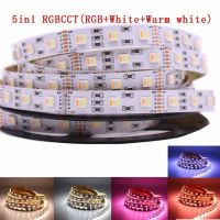 12mm PCB 5M 4in1 5in1 RGB+CCT LED Strip 5050 60leds/m 5 Colors in 1 chip CW+RGB+WW RGBW RGBWW flexible Led Tape Light 12V 24V