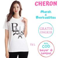 Cheron ขาย16421-KAOS รูปสี่เหลี่ยมผืนผ้าเสื้อรูป L จริงเสื้อ Distro Chick Tops Kekinian ราคาถูกแขนสั้นทัมเบลอร์ Tees เสื้อยืดลำลอง Combed ผ้าฝ้ายเสื้อผ้าวัยรุ่นผู้ใหญ่ ABG สำหรับกีฬาลำลองเดินชุดกีฬาสีพิเศษสีขาว