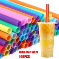 ♕ 100Pcs Plastic Disposable Straws Colorful Milktea Drinking Straws Party Birthday Celebration Supplies Kitchenware Accessories