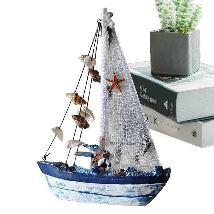 Sail Boat Model Decoration Wood Decor Miniature Sailing Boat Model ...