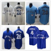 ▼✣♣ Blue Jays baseball uniform Blue Jays large size jersey No. 26 CHAPMAN 4 blue short-sleeved T-shirt