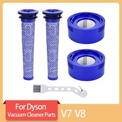 ตัวกรองโพสต์ HEPA แผ่นกรองขั้นต้นสำหรับ Dyson V8และ V7อุปกรณ์กรองเครื่องดูดฝุ่นแบบมือจับไร้สายอะไหล่ทดแทน