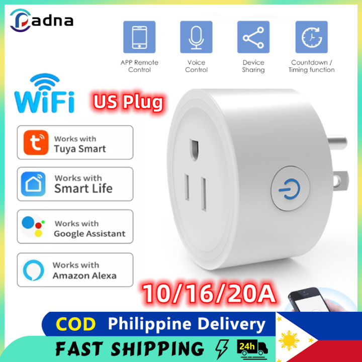 Tuya Smart Wifi Plug US Standard Wireless Outlet 10/16/20A Remote