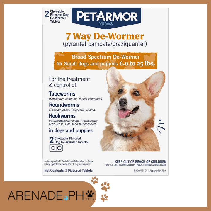 PetArmor 7 Way De-Wormer 30mg For Small Dogs & Puppies (6.0 To 25 Lbs ...