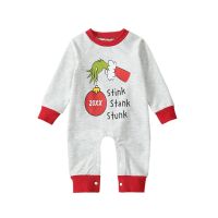 Beqeuewll Toddler Baby Boys Girls Sweatshirt Rompers Christmas Elf Print Long Sleeve Jumpsuit For Newborn Infant Cute Clothes