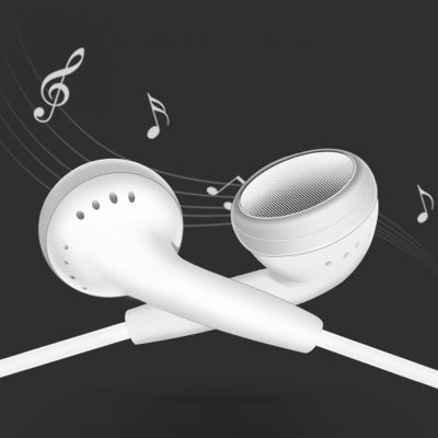 หูฟังชนิดใส่ในหูแบบ Aksesoris Headphone แบน,หูฟังแบบอินเอียร์หูฟังซับวูฟเฟอร์ชุดหูฟังแบบมีสายเสียงแบบใหม่ข้าวสาลี