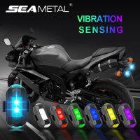 SEAMETAL USB Charging รถจักรยานยนต์ไฟเตือน Strobe รถ Vibration Sensing Lights