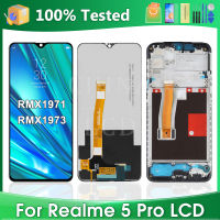 6.3 สำหรับ Oppo Realme 5 Pro ชุดจอสำรองสัมผัสหน้าจอ LCD พร้อมกรอบหน้าจอ LCD RMX1971สำหรับ Realme Q