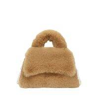 Winter Faux Fur Totes Women Plush Top Handle Bag Cute Crossbody Bag Fluffy Handbags Purse Chain Shoulder Straps Luxury Design