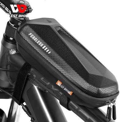 เคสแข็ง1.5L EVA Skuter Listrik ด้านบนกระเป๋าสำหรับปั่นจักรยานท่อด้านบนกระเป๋าจักรยานจักรยานอเนกประสงค์กันน้ำความจุสูง