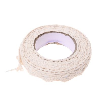 Roll Tape Lace Decorative Adhesive Sticker Galon Gift Masking Tape Crafts Fabric 1.7m beige cotton