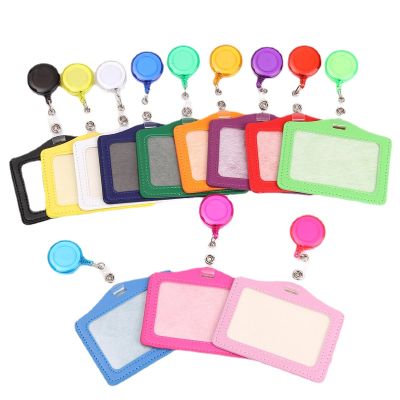 2021Credit Card Holders With Retractable Badge Reels Clip Name Badge Office School Supplies Identity Badge Protective Card Cover