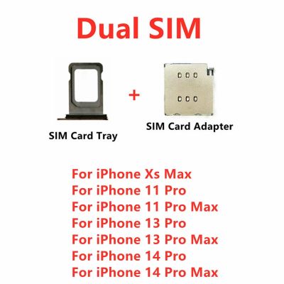 เครื่องอ่านซิมการ์ดแบบคู่ Flex Cable + ที่ใส่ถาดใส่ซิมการ์ดอะแดปเตอร์สล็อตสําหรับ iPhone 14 13 11 Pro XS Max