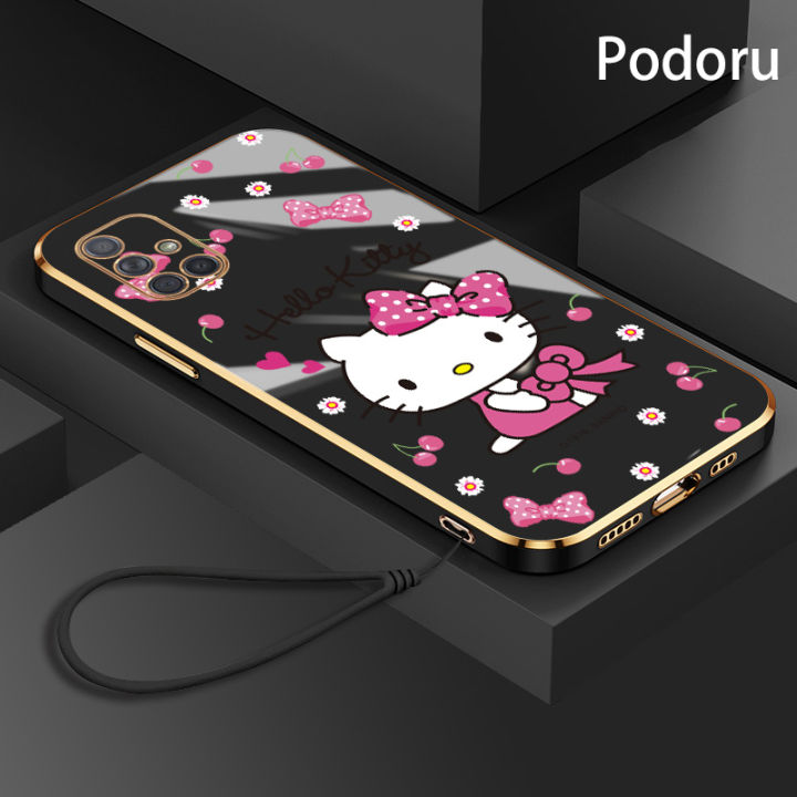 เคส-samsung-a71เรียบง่ายสุดหรูชุบทองเคสโทรศัพท์-hello-kitty-เคสซิลิโคน-tpu-นิ่ม