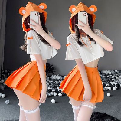 Sexy Schoolgirl Uniform Women Seductive School Girl Pleated Miniskirt Exotic Lingerie Set Anime Naughty Student Roleplay Costume