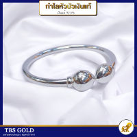 TBS กำไลเงินหัวบัว กำไลหัวบัว แบบเกลี้ยง น้ำหนัก1บาท เงินแท้92.5% ขายได้ จำนำได้ มีใบรับประกัน ;ม92506