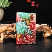 【CW】 Color Pendant Necklace Chinese Hand-Carved Jewelry Fashion Accessories Amulet for Men Gifts