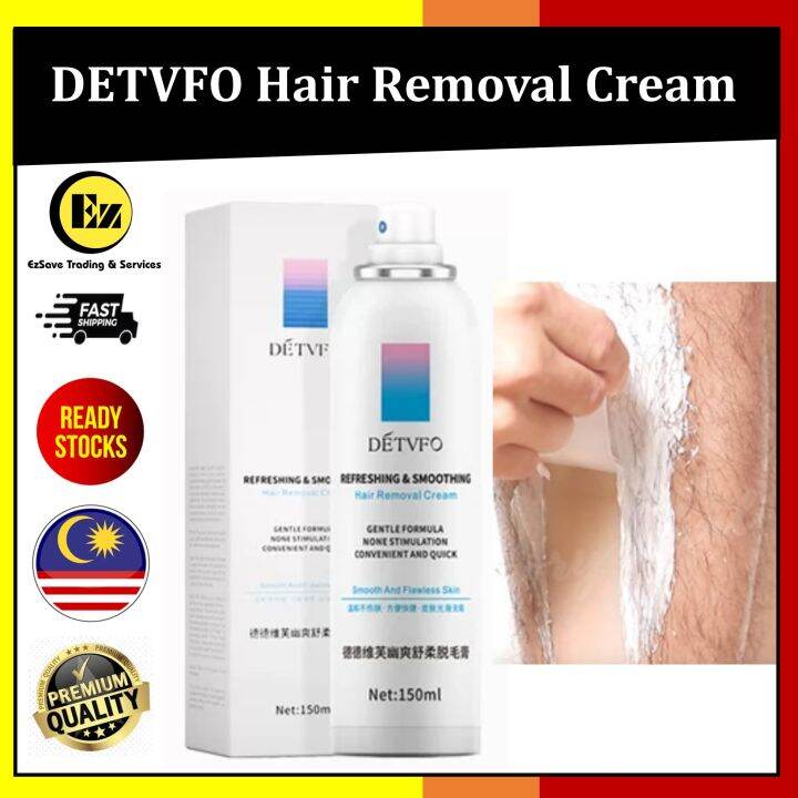 DETVFO Natural Hair Removal Spray脱毛膏 除毛膏 Underarms Leg Armpit Hair Removal Cream Krim