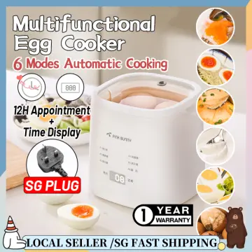 Mini Egg Steamer Multifunctional 2-Layer Egg Custard Steam Cooker Automatic  Power Off US Plug with Measuring Cup Kitchen Tools