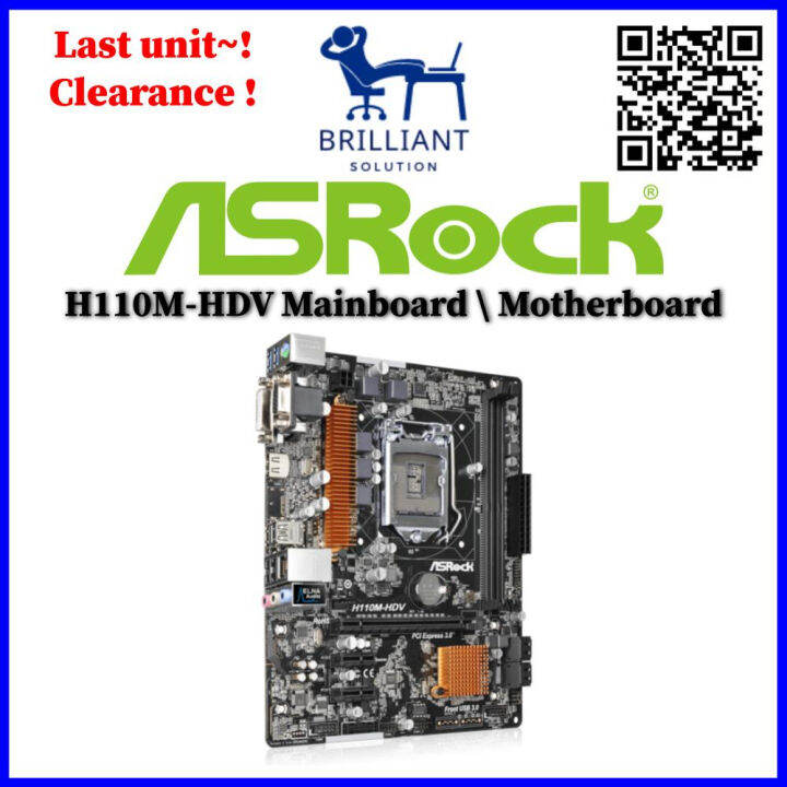 ASROCK H110MHDV Motherboard MicroATX Intel Platform Lazada
