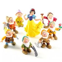 8Pcs/Set Disney Movie Snow White And The Seven Dwarfs Action Figure Snow Princess Pretty Dolls Collection Children Toys Girls