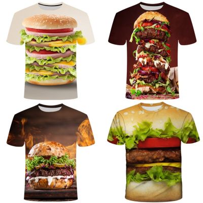 Food Hamburger 4-20Y Teen Children Fashion 3D Print T-Shirt Summer Boy Girl Birthday Gift T Shirt Kids Baby Casual Clothes Tops