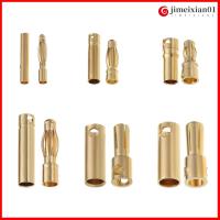 JIMEIXIAN01 10Pairs 2/3/3.5/4/5/5.5mm ชุบทอง สำหรับเครื่องบินรุ่น ทรัมเป็ต กระแสไฟสูง ปลั๊กตัวเมีย Banana Plug ขั้วต่อแบตเตอรี่ RC