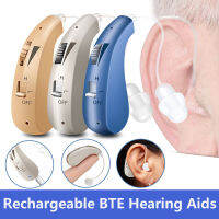 เครื่องช่วยฟังแบบชาร์จไฟได้ Mini Digital Hearing Aid เครื่องขยายเสียงไร้สาย Ear Aids สำหรับผู้สูงอายุการสูญเสียปานกลางถึงรุนแรง