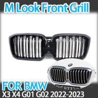 คุณภาพสูง ABS รถจัดแต่งทรงผมด้านหน้ากระจังหน้า Dual Slat Grille สำหรับ BMW X3 X4 G01 G02 LCI 2022-2023กันชนหน้าไตย่าง