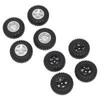 4Piece Wheel Shell with Tire Metal Replacement for SCX24 Jeep Gladiator 1/24Th 4WD Off-Road Truck Model ,Silver