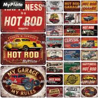 Tanlinxin Vintage ป้ายโลหะ-Hot Rod Garage-ดีบุก Plaque ตกแต่งสำหรับ Home, Bar หรือ Pub - Retro Wall Decor โปสเตอร์-เหมาะสำหรับผู้ที่ชื่นชอบรถ