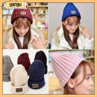 YANGU Unisex Spring Autumn Crochet Ski Cap Wool Knit Hat Winter Warm Beanie