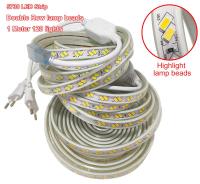 2021IP67 Waterproof LED Strip Light SMD 5730 Flexible Ribbon Fita Lights Strip White Warm 10M 15M 20M Tape Diode 220V + EU Plug