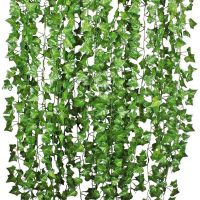 1pcs Artificial Ivy Garland Palnts 2.2m Fake Vine UV Resistant for Outdoor Green Leaf Plant Hanging Decoration Home Decor Traps  Drains